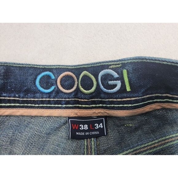 Coogi Jeans Mens 38 X 34 Baggy Y2K Jeans Blue Wide Leg Skater Grunge Hip Hop VTG - Picture 13 of 15